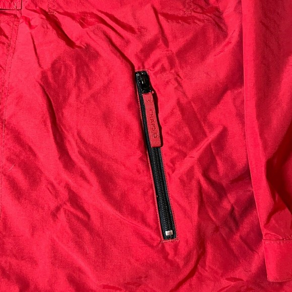 Chaps Red Hooded Windbreaker Zip Pockets Long Sleeve Jacket Men’s Size Large - Picture 5 of 9